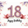 thumbnail image 4 of Decorative Design Happy Birthday Banner Floral Theme Pink Ribbon Celebration for Indoor Decoration Birthday Party Teen Celebration, 4 of 8