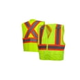 thumbnail image 3 of Surveyor Style- Hi Vis Lime Vest - with Contrasting Reflective Tape- also includes X on back for CSA approved Vests, 3 of 3
