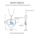 thumbnail image 4 of Rosec Jewels Natural Aquamarine Heart Pendant for Women (0.25 CT) - March Birthstone, 18K White Gold, 4 of 7