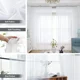 thumbnail image 5 of Cortinas de tul para ventanas de hilo blanco sólido para sala de estar, cocina, tratamientos de ventanas modernos, cortinas de gasa, 5 of 5