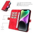 thumbnail image 5 of For iPhone 13 Pro Wallet Case Full Coverage 360° Protection Magnetic Closure Card Slots Kickstand PU Leather Shockproof Dustproof Lightweight Luxury Case for Women or Men,Red, 5 of 10