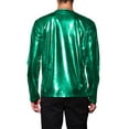 thumbnail image 3 of CAMISETAS DE HOMBRE INSPIRE CHIC Cuello Redondo de Manga Larga Top Brillante XL Verde, 3 of 7
