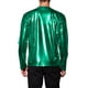 thumbnail image 3 of Camisetas de hombre INSPIRE CHIC de cuello redondo de manga larga brillante M Verde, 3 of 7