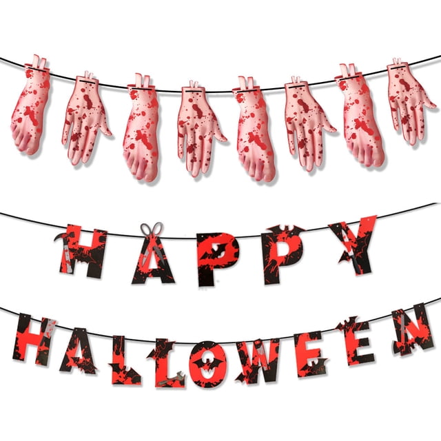 Halloween Party Decorations, Scary Birthday Banner for Halloween Kids Party Decorations ,2pcs Levamdar CPB-SSW286-2