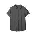 thumbnail image 4 of Yuzhih Button down Shirts for Women Short Sleeve Collared V Neck Blouse Casual Business Tops with Pocket, 4 of 6