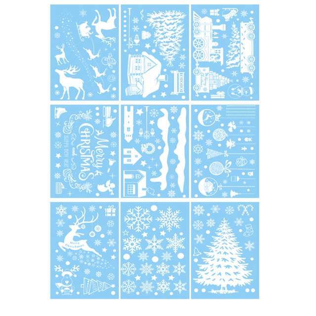 Ramiter Christmas Window Stickers Store Mall Window Glass Window Stickers Static Electricity Decoration Wall Stickers