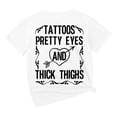thumbnail image 4 of ZOHIUM Work Shirts for Women Summer Shirts for Women Pretty Eyes and Thick Thighs Women's T Shirt Casual Short Sleeve Street Shirt White T Shirts for Women （White,L), 4 of 6