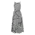 thumbnail image 3 of jsaierl Black and White Striped Halter Empire Waist Flowy Swing Casual Beach Vacation Summer Prom Evening Long Maxi Dresses, 3 of 7