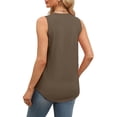 thumbnail image 6 of Otntypg Workout Tank Tops for Women Casual Summer Sleeveless Round Neck Basic Athletic T-Shirts Trendy Oversized Flowy Tunic Blouse Coffee M, 6 of 10
