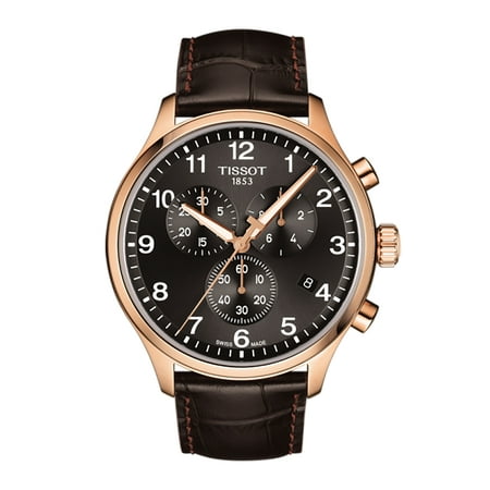 Tissot Men's Swiss Chronograph Chrono XL Classic T-Sport Brown Leather Strap Watch
