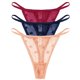 thumbnail image 3 of Tanga transparente de encaje de 3 piezas para mujer, lencería Sexy de cintura baja sin costuras, transparente con corazón, calzoncillos de malla, lencería íntima, 3 of 5