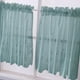 thumbnail image 2 of Cenefa de cortina transparente de gasa con encaje bordado para ventana de cocina, 29 x 24 pulgadas Azul, 2 of 9