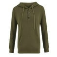 thumbnail image 3 of Womens Sweatshirt With 1/4 Button Up Casual Long Sleeve Pullover Lightweight Sweatshirts Tops Fall Fashion For Women 2025 Trendy (Green,Small), 3 of 5