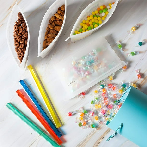 Homelux Theory Reusable Silicone Food Storage Bags LEAKPROOF AIRTIGHT 100 Food Grade Silicone Keep fruit snacks veggie sandwich fresh travel picnic lunch 4 Small 4 Small Walmart