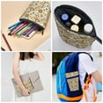 thumbnail image 4 of Lsque Indian Paisley Pattern Telescopic Pencil Bag Pen Holder Stationery Case, Stand-up Retractable Transformer Bag Organizer, 4 of 6