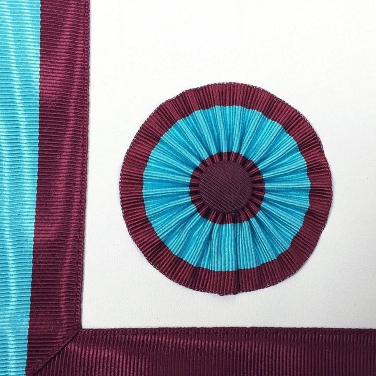 Master Mason Mark English Regulation Apron - Sky Blue & Maroon with Silver Plated Snake Fitting