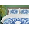 thumbnail image 4 of Ambesonne Blue Mandala Duvet Cover Sets, Ethnic Ornament Flower, 2-King, Azure Blue Deep Sky Blue, 4 of 7