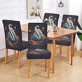 thumbnail image 2 of Yayeee 2 Pack Dining Chair Covers Stretch Parson Chairs Slipcovers Seat Protector, Black Astronaut Record, 2 of 6
