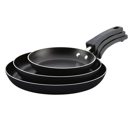 Farberware Neat Nest Space Saving Aluminum Non-Stick Skillet Triple Pack, 3 Piece