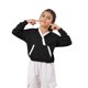 thumbnail image 3 of Gibobby blusas y camisas Camiseta básica sólida de cuello redondo para niñas pequeñas para niños pequeños, camisetas de manga larga holgadas informales con bolsillos deportivos （Negro， 9-12 Años), 3 of 5