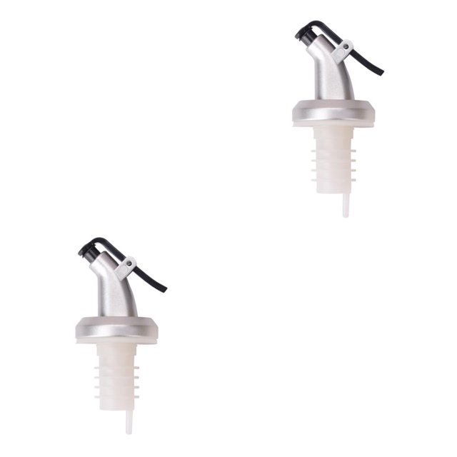 Cateissary ¡Oferta! Rociador de aceite de oliva, botellas de vinagre, cerradura de ABS, sello de enchufe, a prueba de fugas, pulverizador de Blanco 2piezas