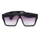 thumbnail image 4 of Gafas de sol cuadradas de gran tamaño con montura negra para PC y lentes de color violeta y gris degradado con protección UV y montura cuadrada para mujer, 4 of 14
