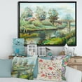 thumbnail image 3 of Designart Bridge On The River In Rustic Landscape FLOAT FRAME WALL ART, 3 of 4
