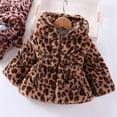 thumbnail image 2 of DHFJKG Coat Toddler Girls Winter Windproof Fuzzy Leopard Coat Hooded Thicken Warm Elastic Waist Outerwear Jacket Long Sleeve With Pockets Stylish Outerwear, 2 of 5