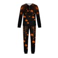 thumbnail image 2 of Family Halloween Pajamas Matching Sets, Black Pumpkin Spider Web Print Soft Long Sleeve Top and Long Pants Halloween Pajamas for Family, 2 Piece Holiday Sleepwear Halloween Family Pjs Set, 2 of 4