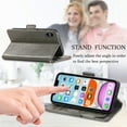 thumbnail image 4 of Case for iPhone X/XS Cover Leather Wallet Folio Case Book Design Flip Magnetic Closure - Grey, 4 of 5