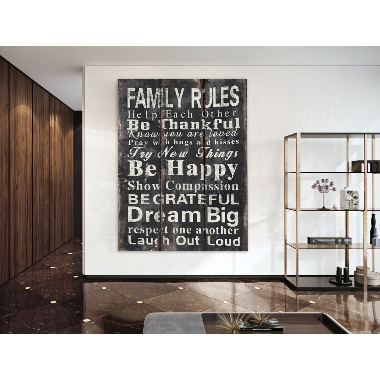 Home Decorative Family Rule Screen Room Divider - 3 Panel
