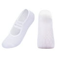 thumbnail image 3 of Women's Triple-Strap Backless Yoga Socks, Anti-Slip Professional Pilates Grip Socks for Dance Fitness and Athletic Training, Light Purple, One Size, 3 of 7