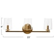 thumbnail image 2 of Robert Stevenson Lighting Berkley - Metal and Glass 3-Light Vanity Light, Brushed Gold, 2 of 5