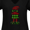 thumbnail image 4 of Inktastic Merry Christmas Elf in Red and Green Plaid Women's Plus Size V-Neck T-Shirt, 4 of 5