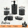 thumbnail image 6 of 5-Piece Matte  Black Bathroom Accessory Set Soap Dispenser & Dish, Toothbrush Holder, 2 Storage Jars, 6 of 8