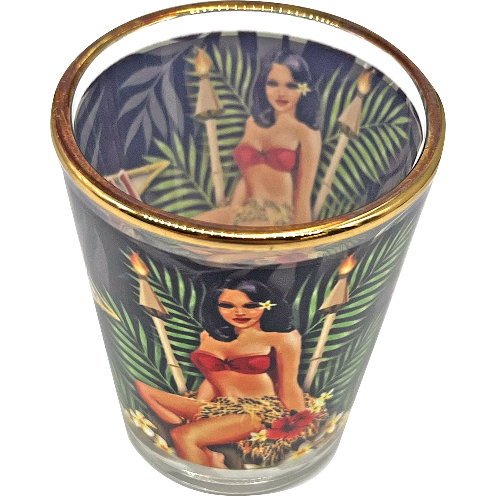 The Islander Group Pin Up Girl Black Palm Shot Glass