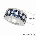 thumbnail image 4 of Luxury Ladies Topaz Sapphire Ring 925 Sterling Silver Wedding Ring Band Baguette and Round  Eternity Band  Fine Jewelry Party Ring for Women Gifts for Her, 4 of 4