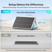 Renogy 100 Watt 12 Volt Bifacial Solar Panel, High Efficiency Monocrystalline PV Module, Power Charger for RV Marine Rooftop Farm Battery, Single 100W