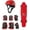 Skateboard Red + Protective Gear + Helmet, variant on Kartium Skateboards Complete 22 Inch, Plastic Mini Cruiser Retro Skateboard for Kids Boys Girls Teens Youths Adults and Beginners