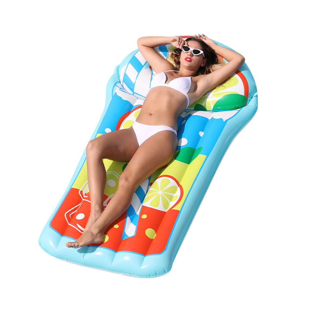 Giant  Lemon Inflatable Water Float Outdoor Swimming Ring Pool Lounger Play Toy 