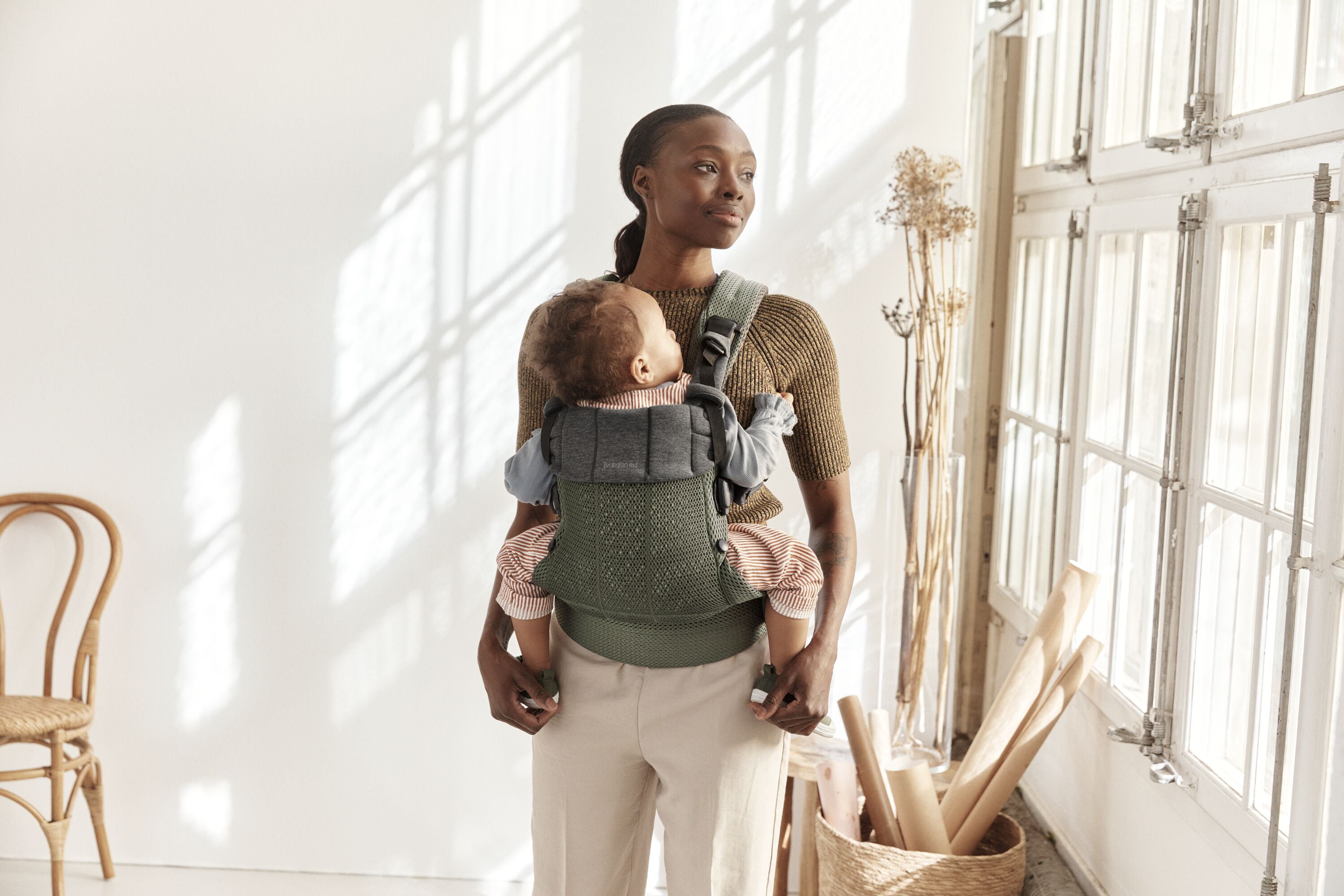 BabyBjorn Baby Carrier Harmony, 3D Mesh, 3-Position, Dark Green, One Size