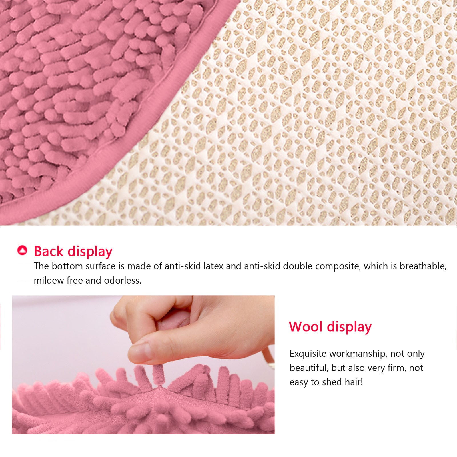 Blukids Heart Shaped Rug, Cute Heart Small Area Non-slip Rugs