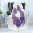 thumbnail image 4 of Kissing Soft Flannel Fleece Blanket, Watercolor Painted Husband Caressing His Pregnant Wife Shadowed Silhouettes, Cozy Plush for Indoor and Outdoor Use, 50" x 70", Lavender and White, by Ambesonne, 4 of 5