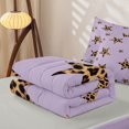 thumbnail image 5 of Erosebridal Cute Cheetah Pattern Stars Zipper Twin Comforter Sets with Fitted Sheet and 2 Pillowcases,Classic Leopard Print Zipper Bedding Set For Girls,Light Gray Reversible,4 Pieces, 5 of 7