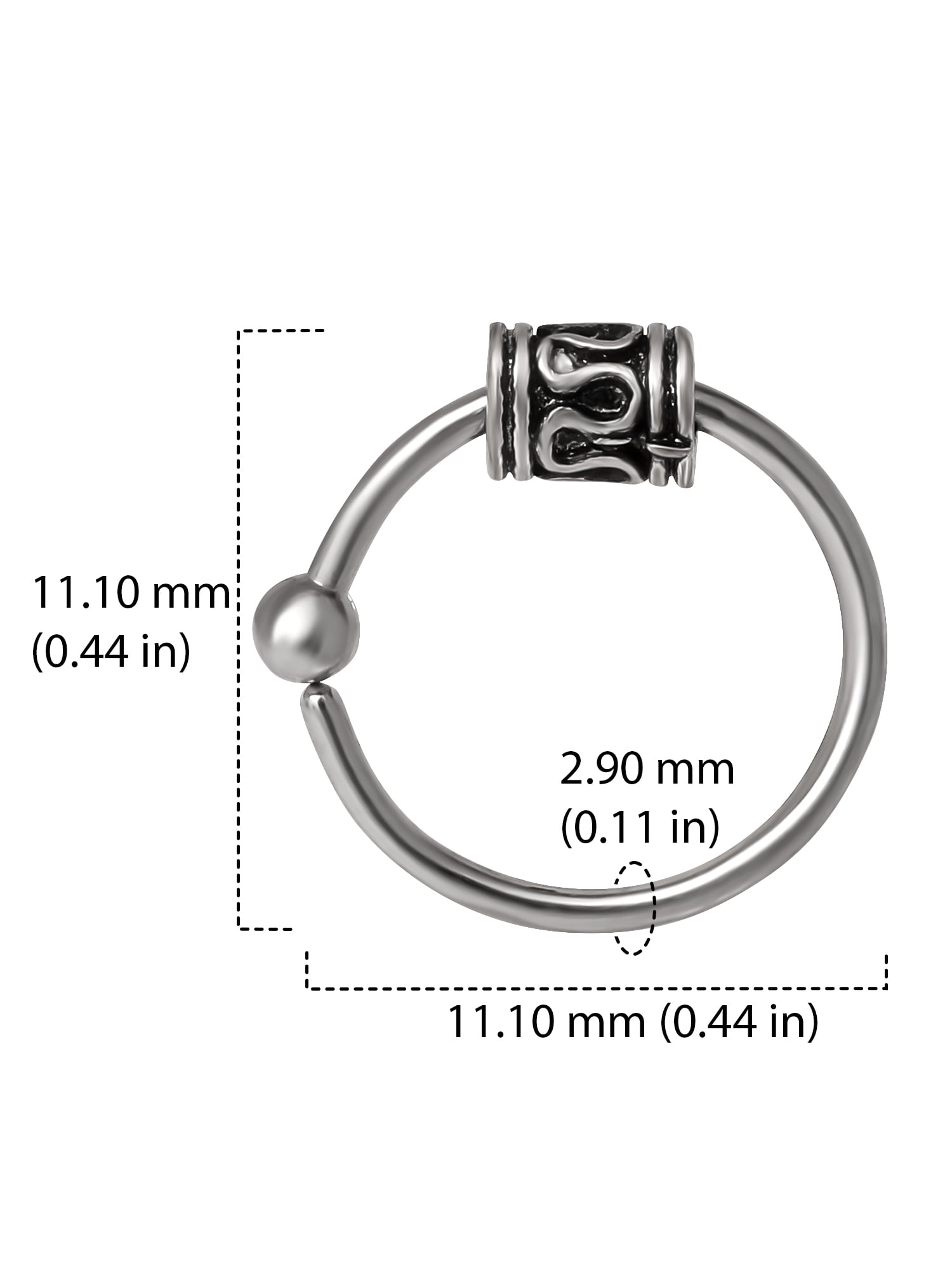 Body Jewelry Adult Women's Body Jewelry 20-Gauge Stainless Steel Nose Ring Hoop