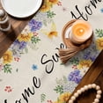 thumbnail image 3 of Spring Wildflowers Table Runner 48 Inches, Watercolor Tulip Floral Leaf Plant Beige Bed Runner Dresser Scarves Tabletop for Indoor Outdoor Parties/Ceremony/Banquet, 13" x 48", 3 of 8