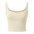 thumbnail image 4 of Essentials Womens Camisole Tank Tops Cropped Rib Knit Seamless Sweetheart Neckline Summer Basic Slim Cute Tops 2025, 4 of 5