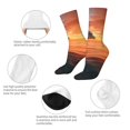 thumbnail image 3 of Disketp Sunset Dancing Dolphin B Unisex Crew Socks Lightweight Breathable Ventilation Ankle Socks, Mid-calf socks for Daily, 3 of 6