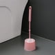 thumbnail image 1 of Juego de cepillo y limpiador para inodoro compacto con mango ergonómico, diseño moderno, base de drenaje hueca y cabezal de cepillo suave para la limpieza del baño, gris/rosa/verde., 1 of 6