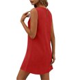 thumbnail image 7 of Lenpel Womens Summer Sleeveless Mini Dress Comfy Crew Neck Casual Loose Fit Tank Dresses Club Party Clothes, 7 of 7